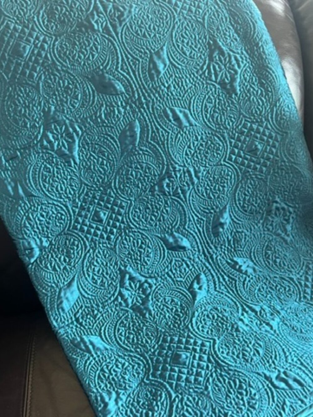 Embossed Quilted Throw - Home 50 X 70 - Turquoise -